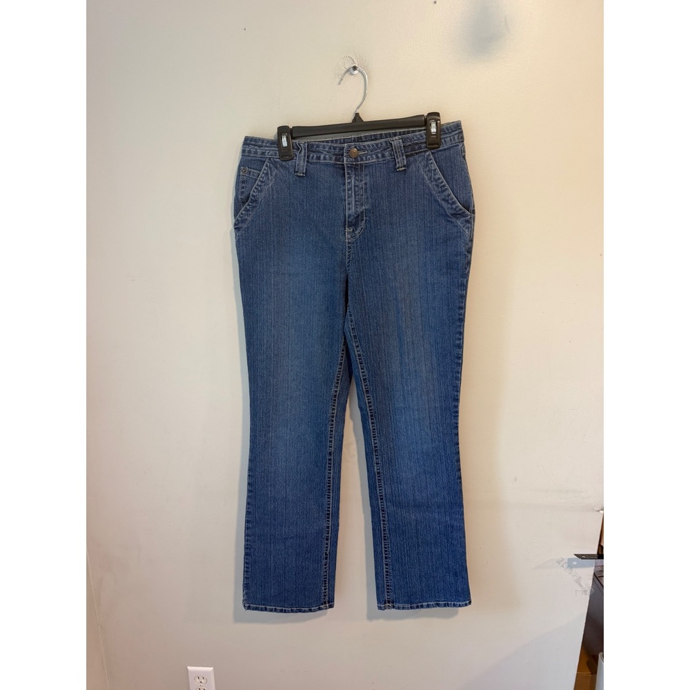 Bill Blass Jeans Womens 10 Blue Medium Wash Straight Leg Stretch Denim 2667